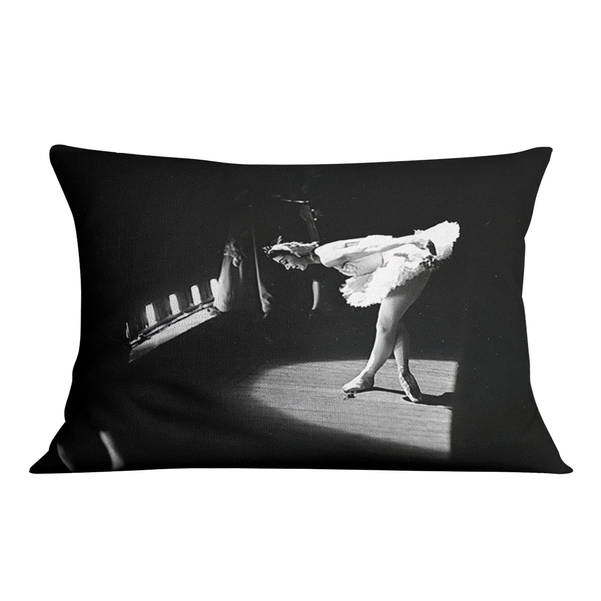 Vibrant Margot Fonteyn cushion featuring abstract designs on luxurious vegan faux suede, perfect for home decor.
