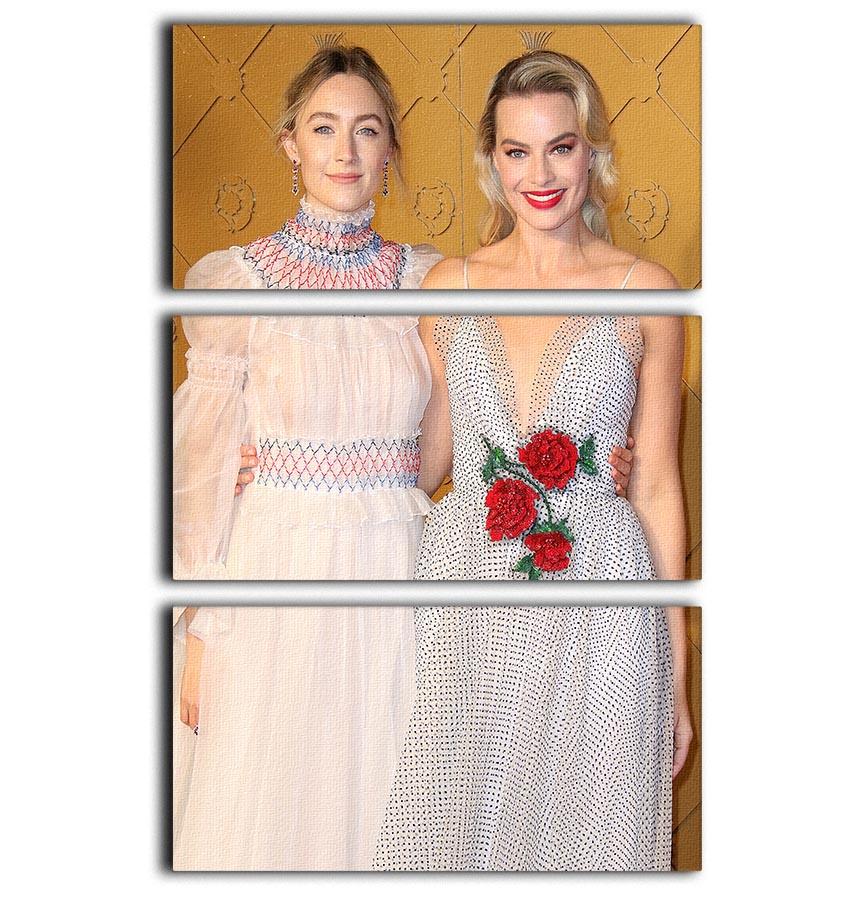 A stunning 3-panel canvas print featuring Margot Robbie and Saoirse Ronan, perfect for enhancing any living space.