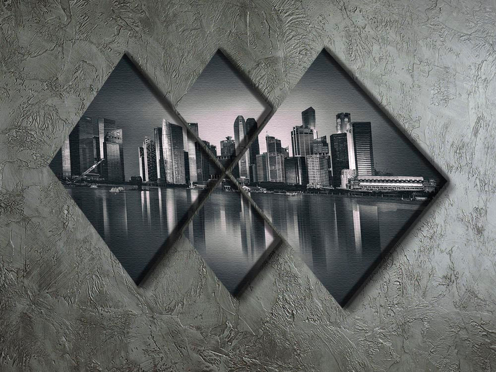 Marina Bay 4 Square Multi Panel Canvas artwork featuring four equal square sections, beautifully arranged to create a cohesive image.