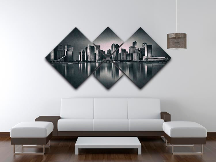Marina Bay 4 Square Multi Panel Canvas artwork featuring four equal square sections, beautifully arranged to create a cohesive image.