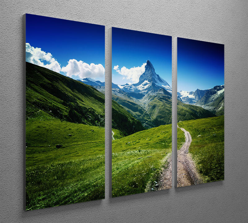 Matterhorn II 3 Split Panel Canvas Print showcasing stunning mountain scenery in three panels.