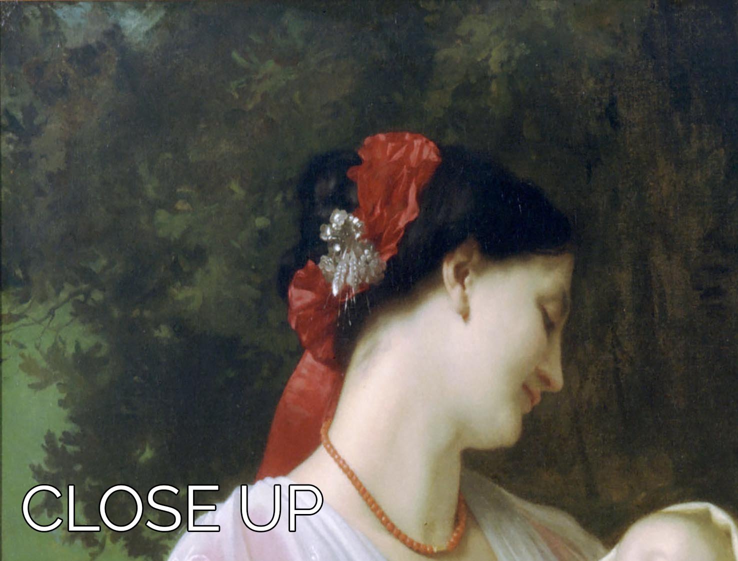 Maternal Admiration By Bouguereau 3-panel canvas print showcasing elegant artwork in three sections.