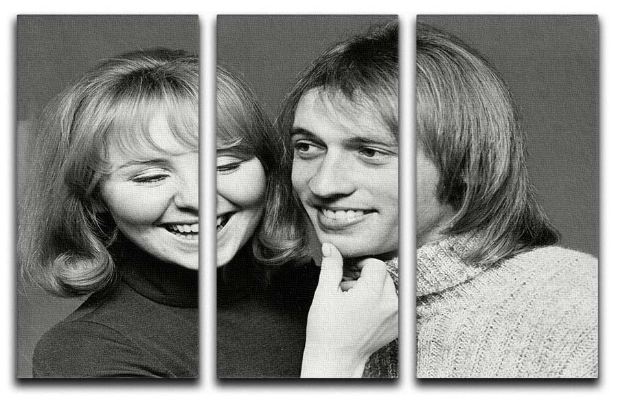 Maurice Gibb with Lulu 3 Split Panel Canvas Print featuring vibrant colors and a captivating design across three panels.