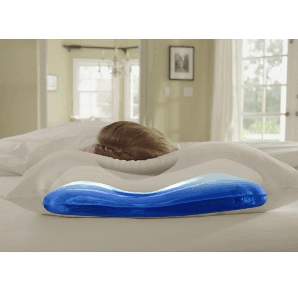 Mediflow Twin Pack Adjustable Floating Comfort Down Alternative pillows with waterbase technology, featuring a soft cotton cover and premium fiberfill.