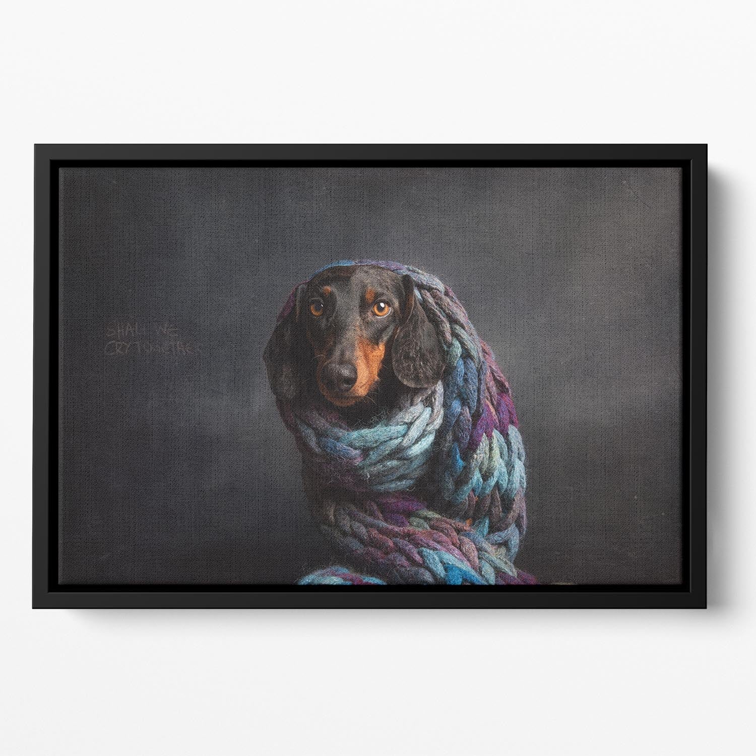 Melancholy Floating Framed Canvas featuring vibrant abstract design in an elegant wooden frame, perfect for modern home decor.