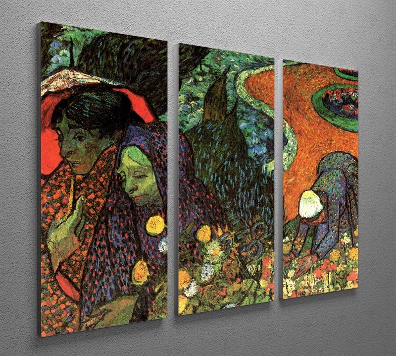 Three-panel canvas print of Van Gogh's Memory of the Garden at Etten, showcasing vibrant colors and intricate details.