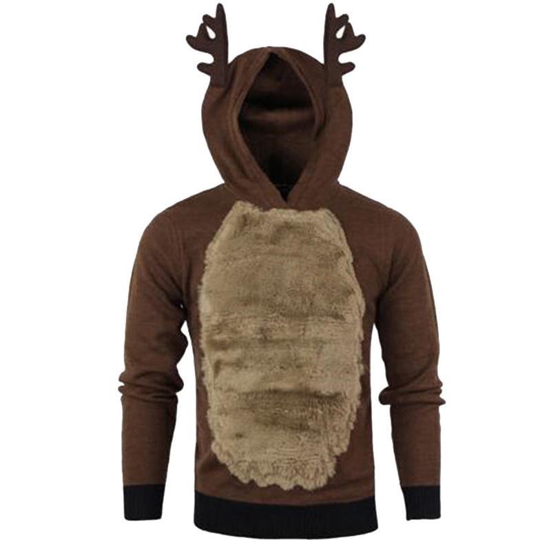 A cozy unisex hoodie featuring a Kawaii elk design, perfect for Christmas celebrations.