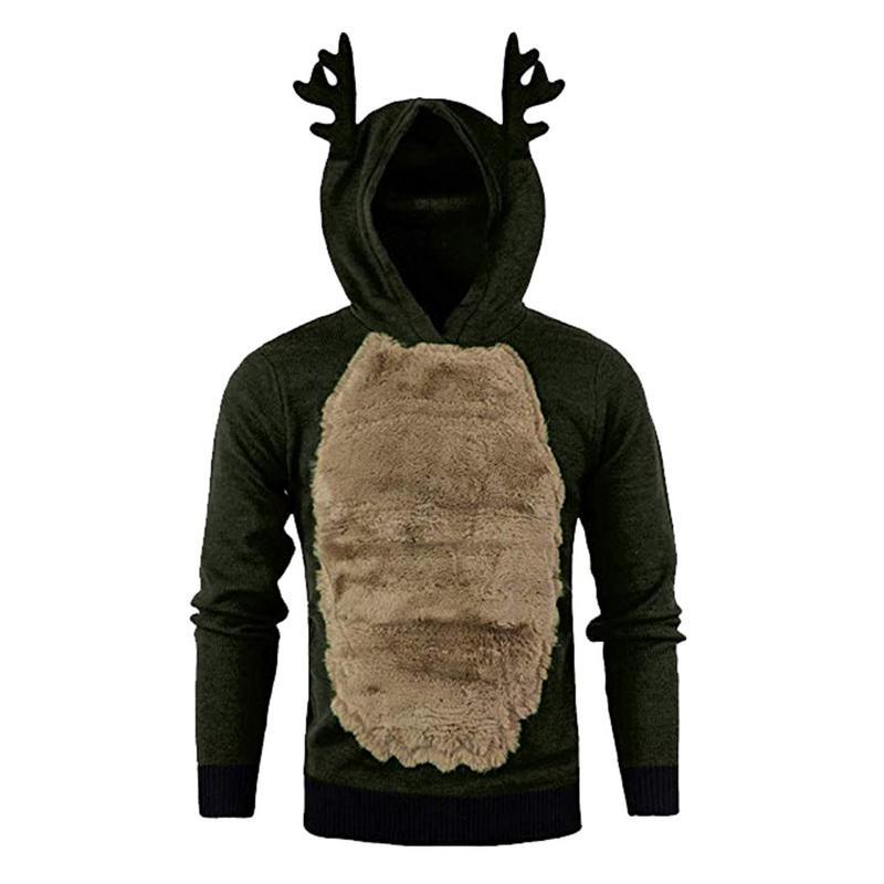 A cozy unisex hoodie featuring a Kawaii elk design, perfect for Christmas celebrations.