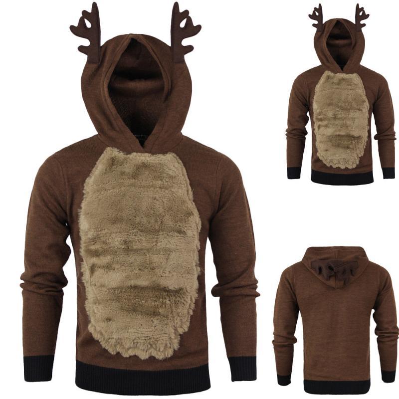 A cozy unisex hoodie featuring a Kawaii elk design, perfect for Christmas and casual wear, showcasing its soft fabric and hood.