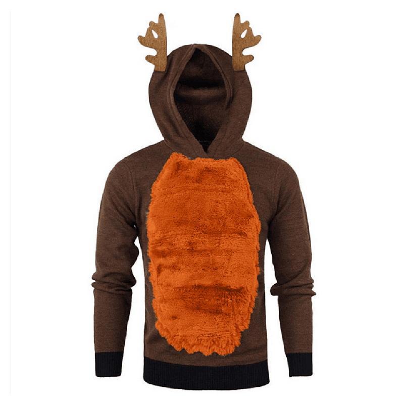 A cozy unisex hoodie featuring a Kawaii elk design, perfect for Christmas and casual wear, showcasing its soft fabric and hood.