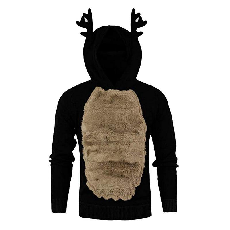 A cozy unisex hoodie featuring a Kawaii elk design, perfect for Christmas and casual wear, showcasing its soft fabric and hood.