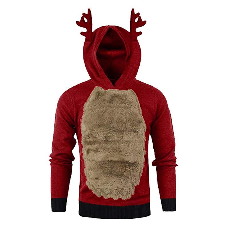 A cozy unisex hoodie featuring a Kawaii elk design, perfect for Christmas and casual wear, showcasing its soft fabric and hood.