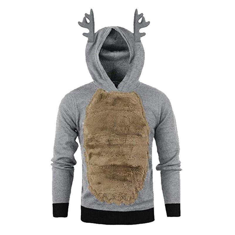 A cozy unisex hoodie featuring a Kawaii elk design, perfect for Christmas and casual wear, showcasing its soft fabric and hood.