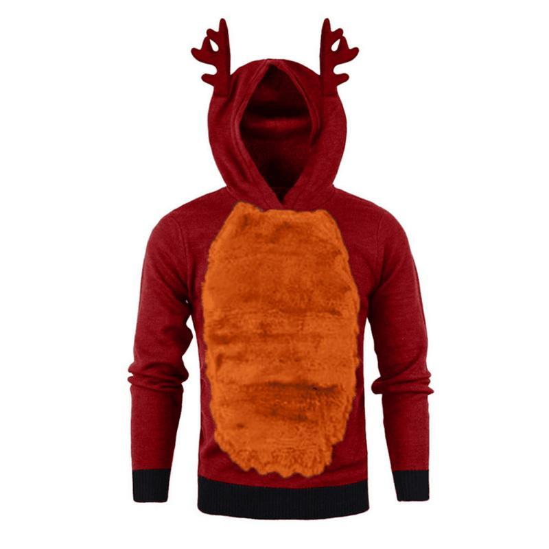 A cozy unisex hoodie featuring a Kawaii elk design, perfect for Christmas and casual wear, showcasing its soft fabric and hood.