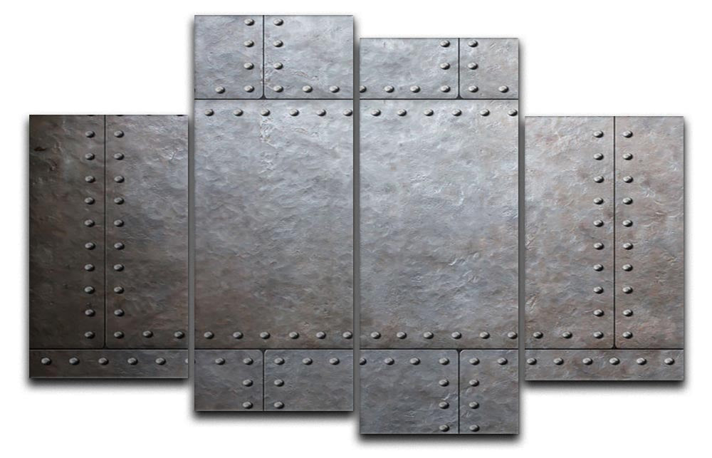 Metal Armor Plates 4 Split Panel Canvas artwork featuring four equal sections with a dynamic design, perfect for modern decor.