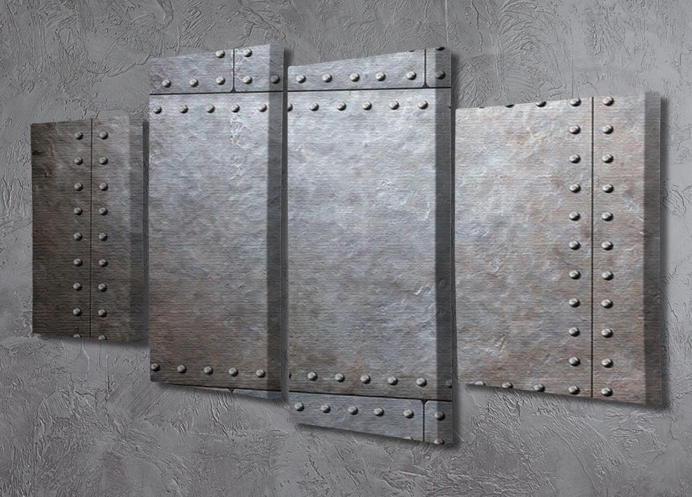 Metal Armor Plates 4 Split Panel Canvas artwork featuring four equal sections with a dynamic design, perfect for modern decor.