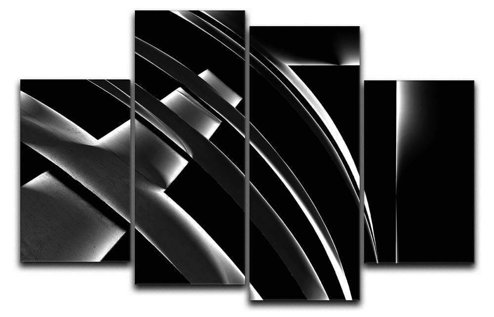 Metal Glow 4 Split Panel Canvas artwork featuring four panels with a vibrant design, perfect for modern decor.