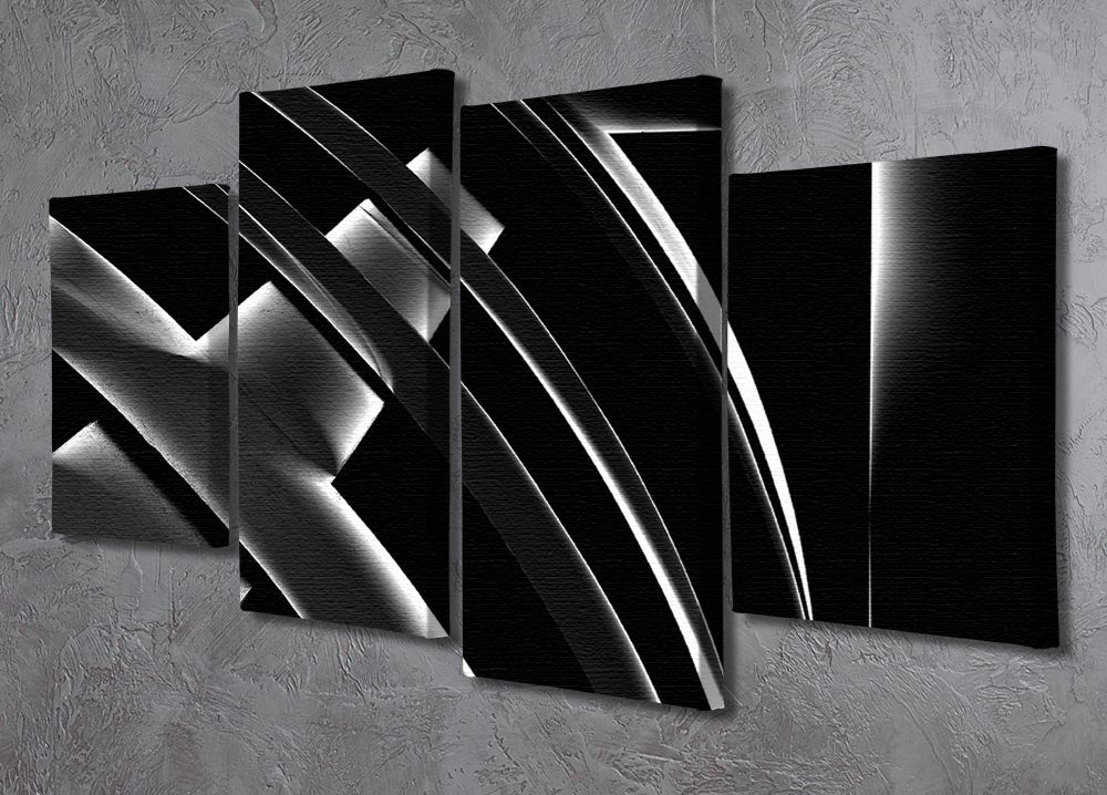 Metal Glow 4 Split Panel Canvas artwork featuring four panels with a vibrant design, perfect for modern decor.