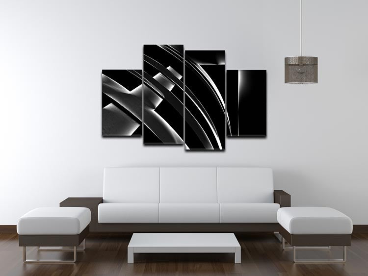 Metal Glow 4 Split Panel Canvas artwork featuring four panels with a vibrant design, perfect for modern decor.