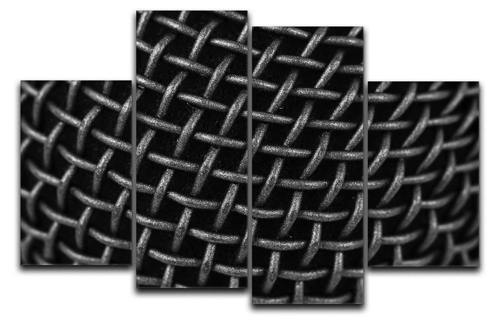 A modern Metal Grid 4 Split Panel Canvas artwork featuring four equal sections that create a cohesive and dynamic design when hung together.