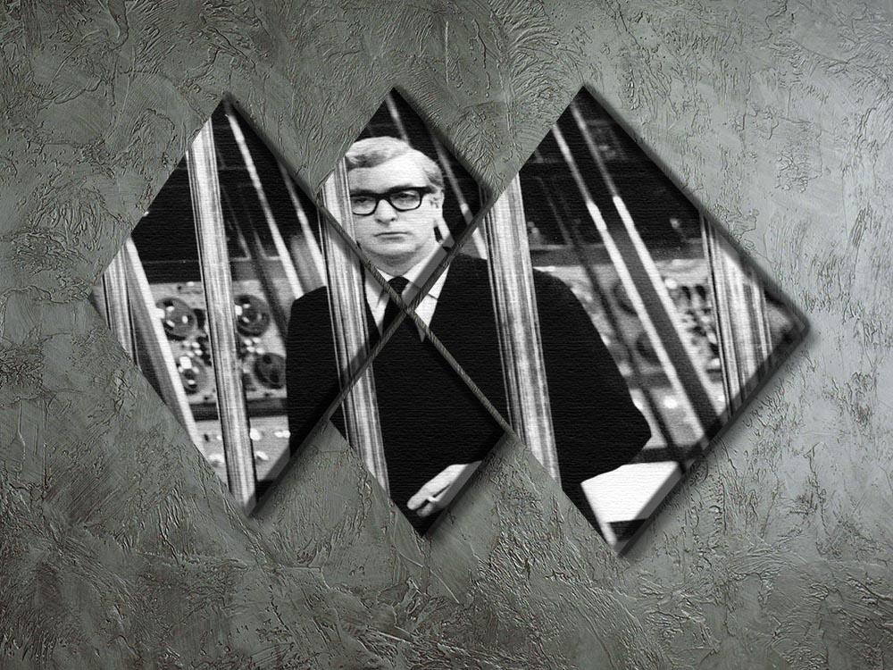 Michael Caine 1967 4 Square Multi Panel Canvas artwork featuring four equal square sections, showcasing a striking image of the iconic actor.