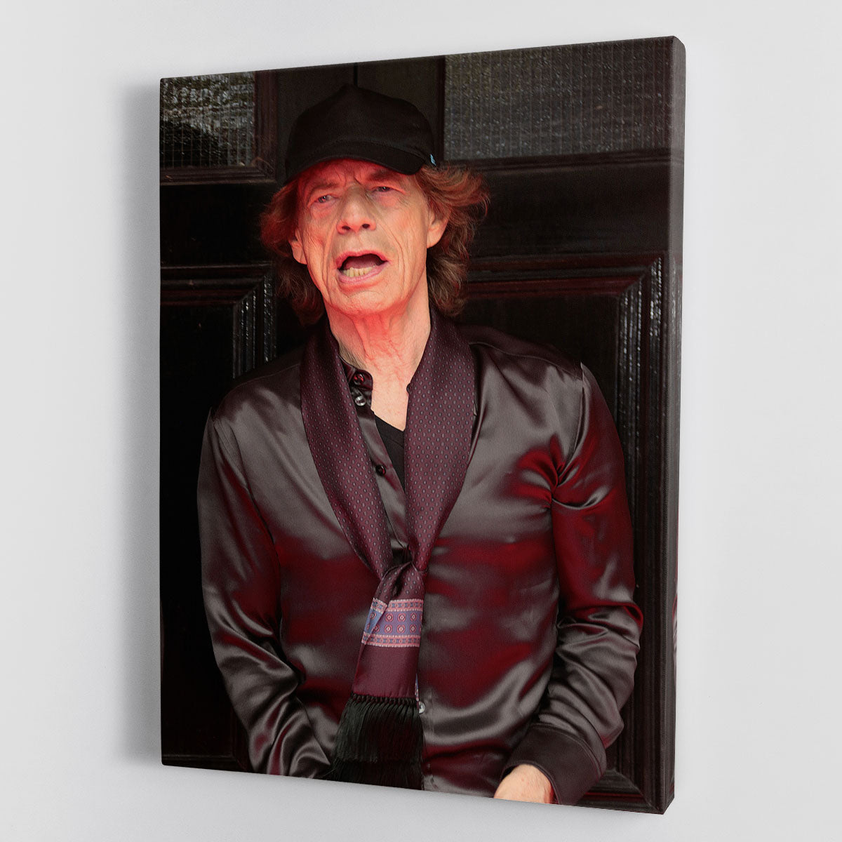 Mick Jagger Rolling Stones Hackney Diamonds canvas print showcasing vibrant colors and intricate details, perfect for music lovers.
