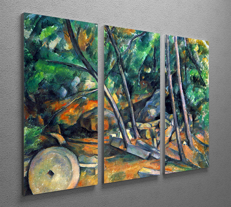 Three-panel canvas print featuring Cezanne's Mill Stone artwork, showcasing vibrant colors and intricate details.