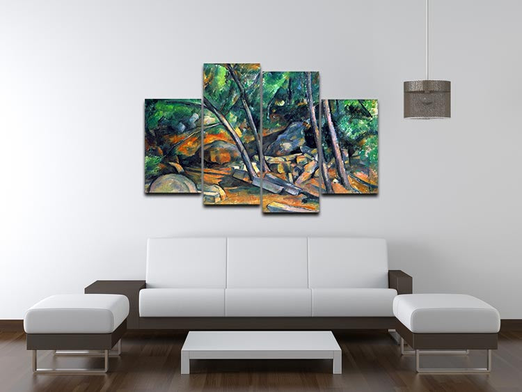 Mill Stone by Cezanne 4 Split Panel Canvas artwork showcasing four panels with vibrant colors and intricate details.