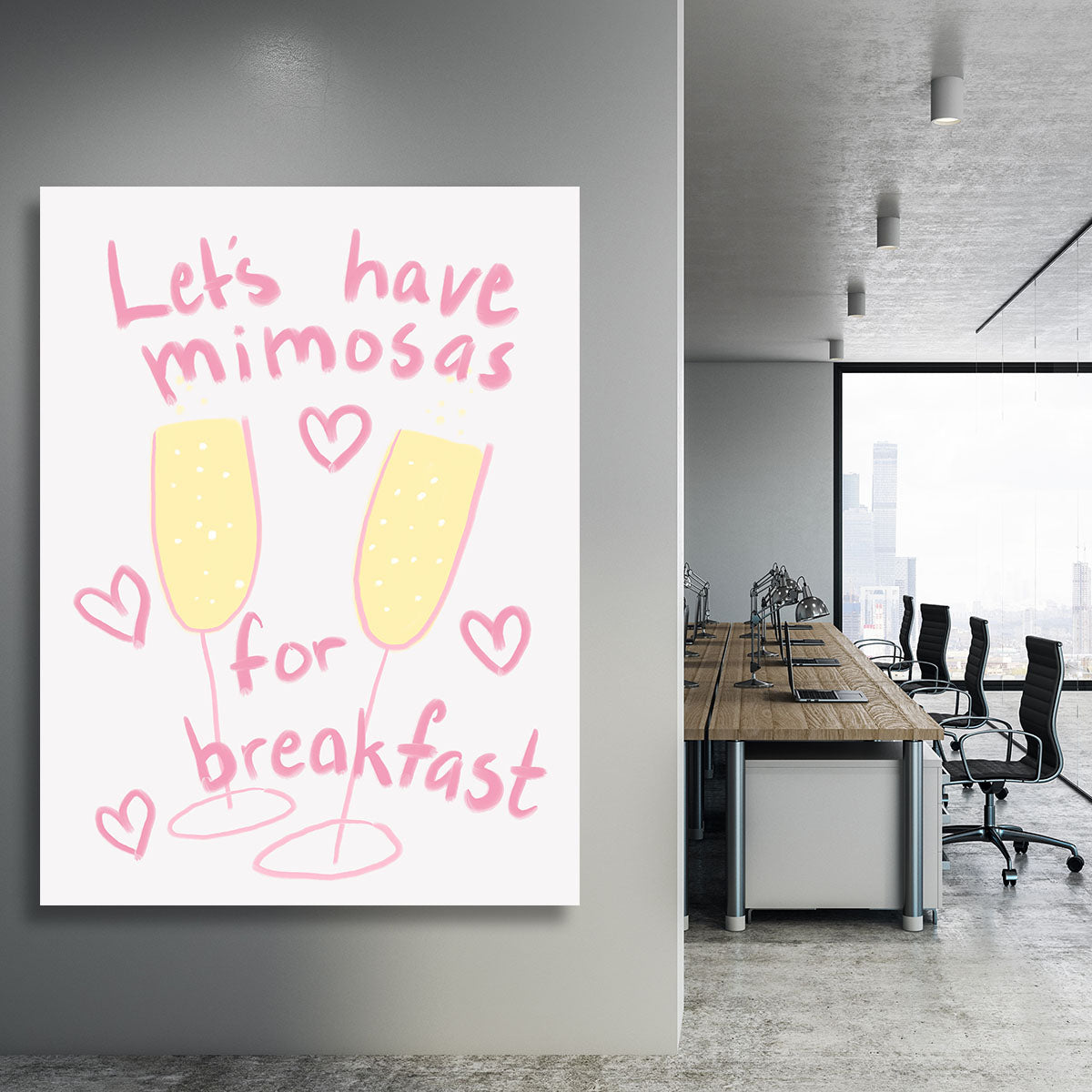 A vibrant Mimosas Canvas Print showcasing elegant floral designs, perfect for home decor.