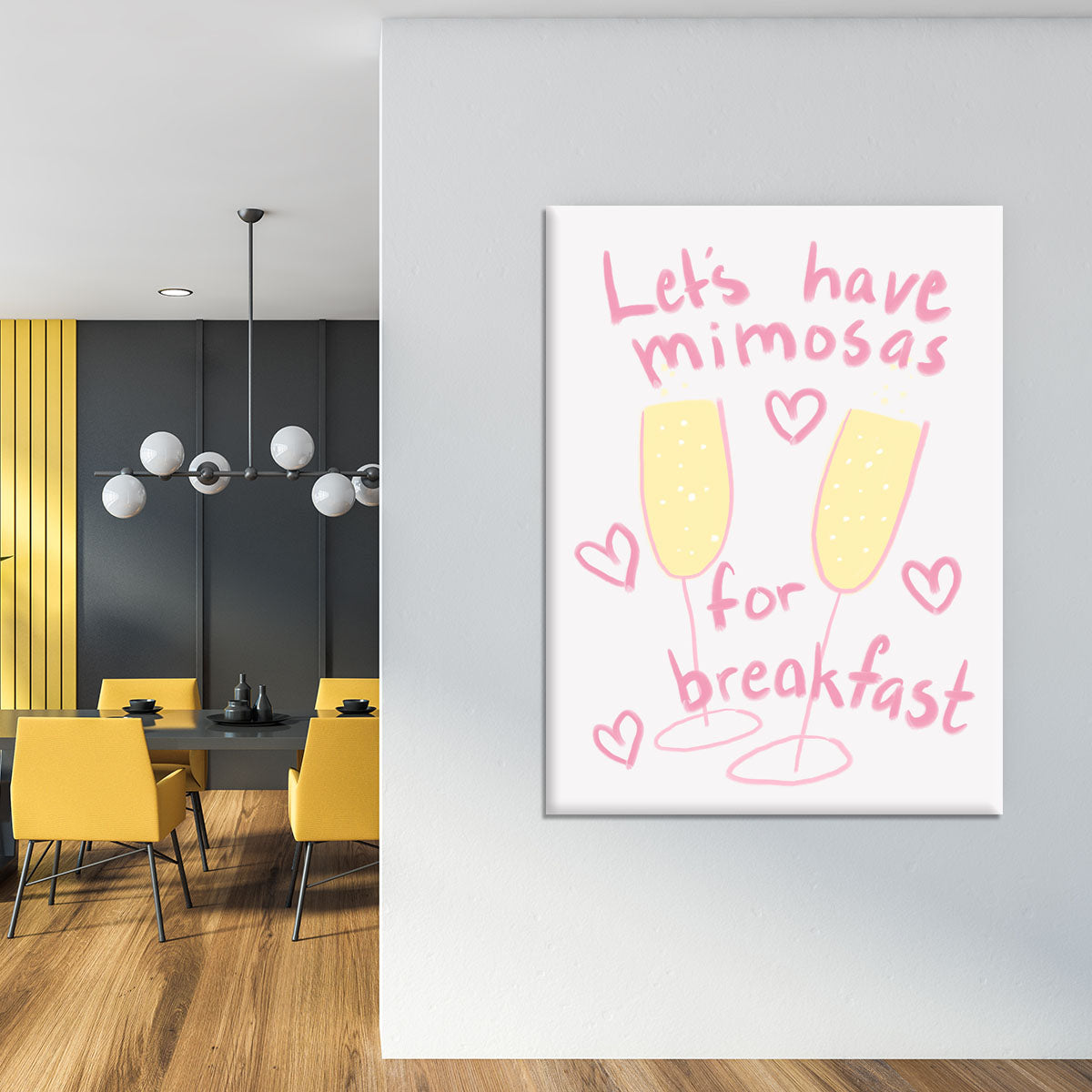 A vibrant Mimosas Canvas Print showcasing elegant floral designs, perfect for home decor.