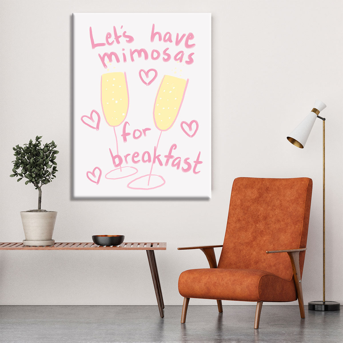 A vibrant Mimosas Canvas Print showcasing elegant floral designs, perfect for home decor.