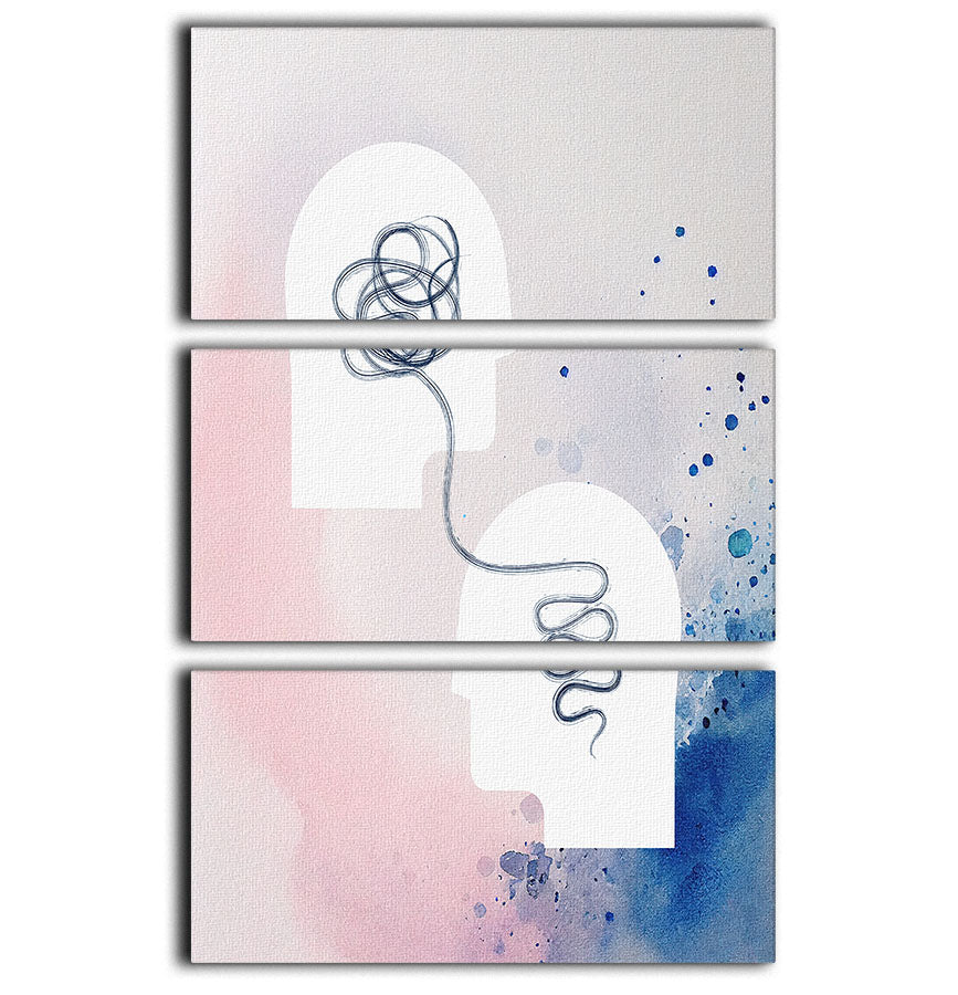 Mind 3 Split Panel Canvas Print featuring three cohesive art panels in modern design, perfect for home decor.