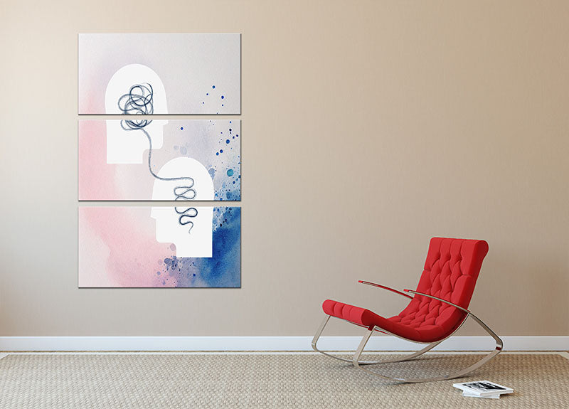 Mind 3 Split Panel Canvas Print featuring three cohesive art panels in modern design, perfect for home decor.