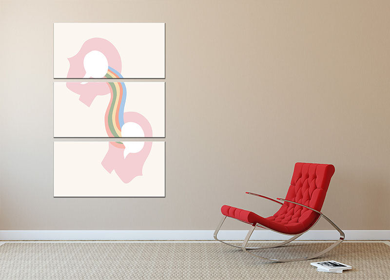 Mind Rainbow 3 Split Panel Canvas Print showcasing vibrant colors and abstract design, perfect for home or office decor.