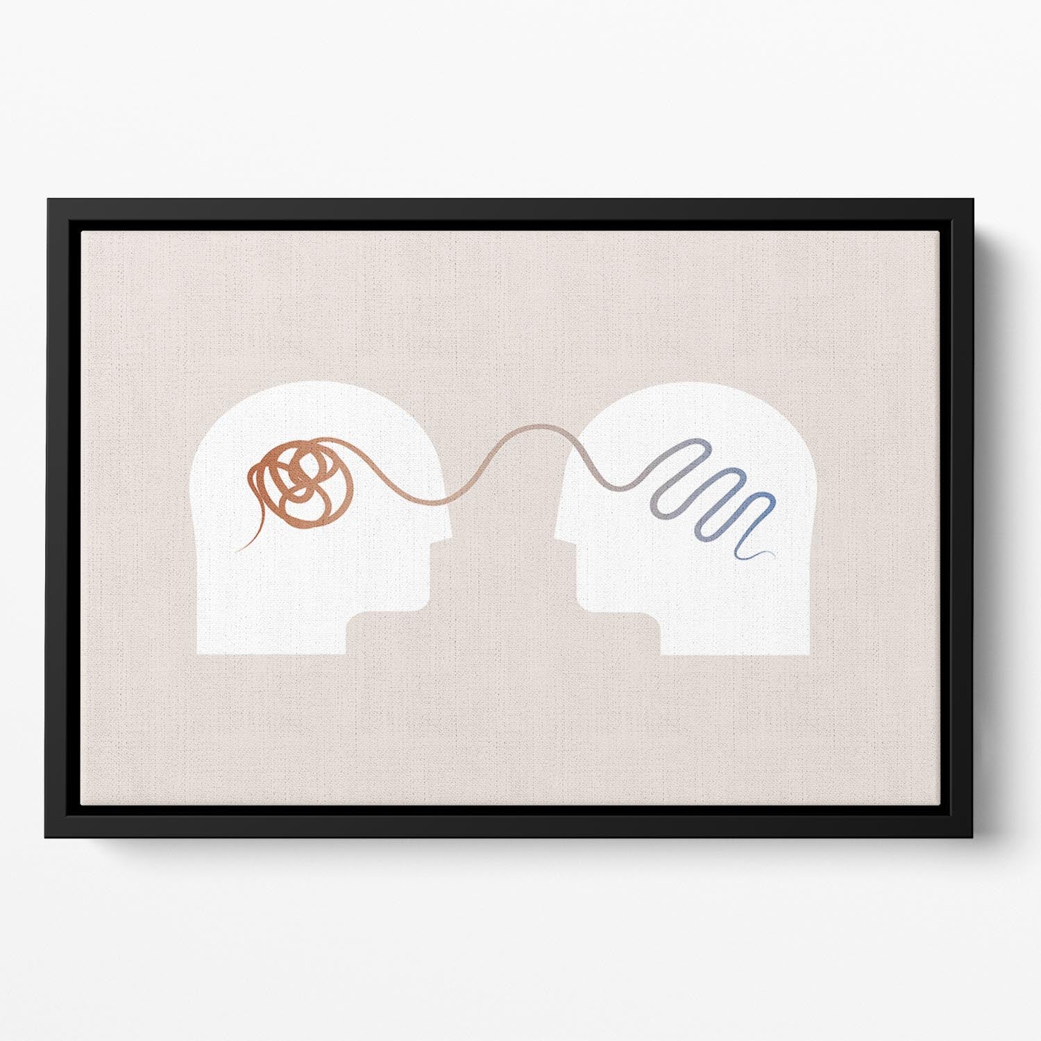 Mind Therapy Floating Framed Canvas featuring vibrant abstract art in an elegant wooden frame, perfect for modern home decor.