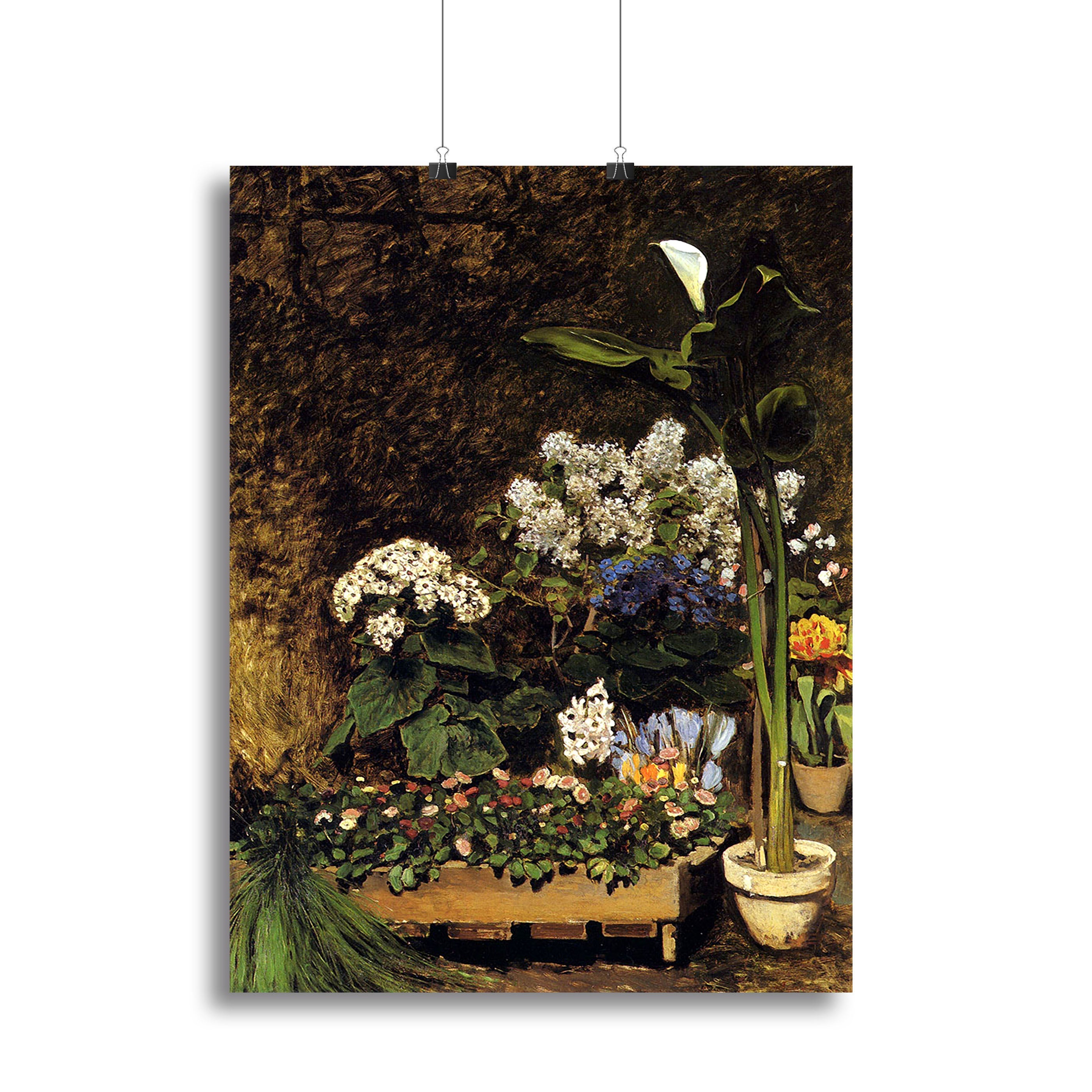 A vibrant canvas print of Mixed Spring Flowers by Renoir, showcasing colorful blossoms in an impressionistic style.