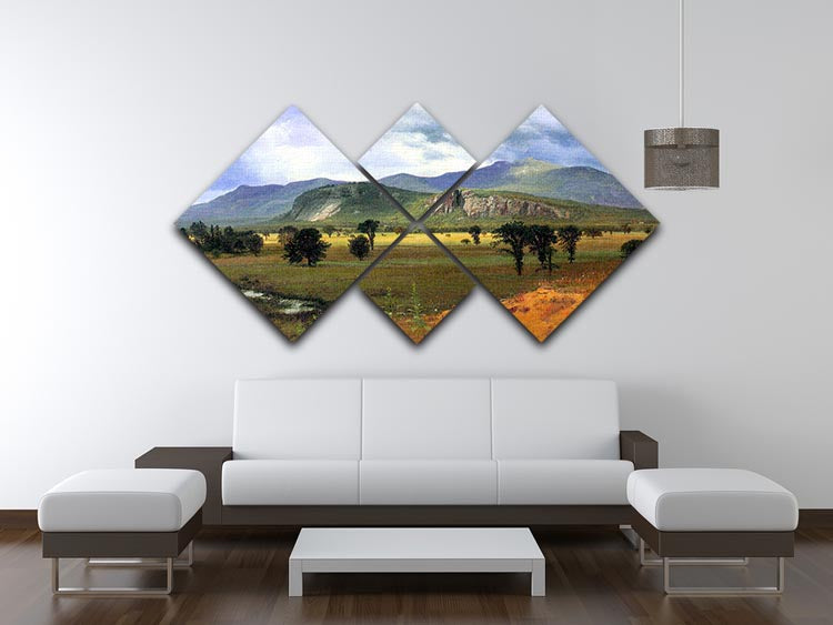 Moat Mountain Intervale artwork in a 4-square canvas format, showcasing stunning natural scenery divided into four panels.