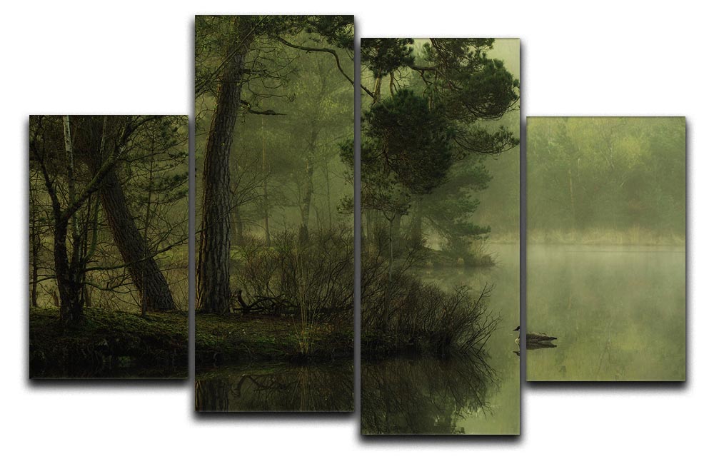 Mood Of Spring 4 Split Panel Canvas artwork featuring vibrant spring colors and floral designs, arranged in four separate panels.