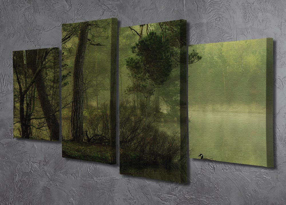 Mood Of Spring 4 Split Panel Canvas artwork featuring vibrant spring colors and floral designs, arranged in four separate panels.