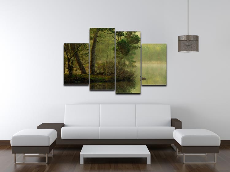 Mood Of Spring 4 Split Panel Canvas artwork featuring vibrant spring colors and floral designs, arranged in four separate panels.