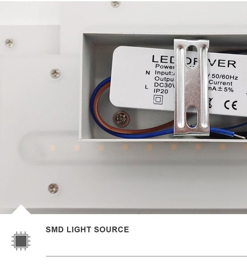 Modern Creativity LED wall lamp in black and white, showcasing its sleek aluminum and acrylic design, perfect for indoor lighting.