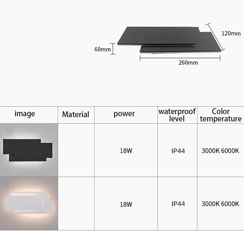 Modern Creativity LED wall lamp in black and white, showcasing its sleek aluminum and acrylic design, perfect for indoor lighting.