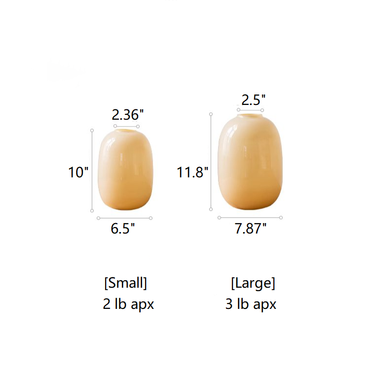 A modern hand-blown glass vase in vibrant yellow, showcasing its elegant design and perfect for floral arrangements.