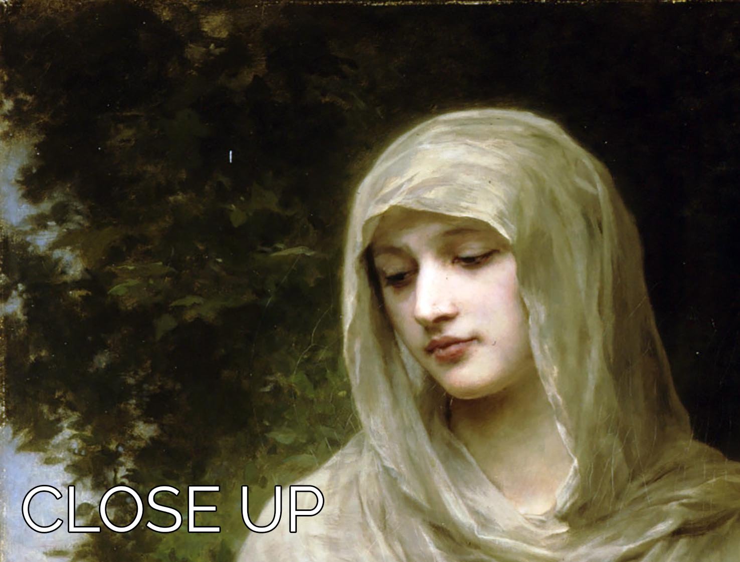 Modestie By Bouguereau 3 Split Panel Canvas Print showcasing three elegant panels with intricate details.