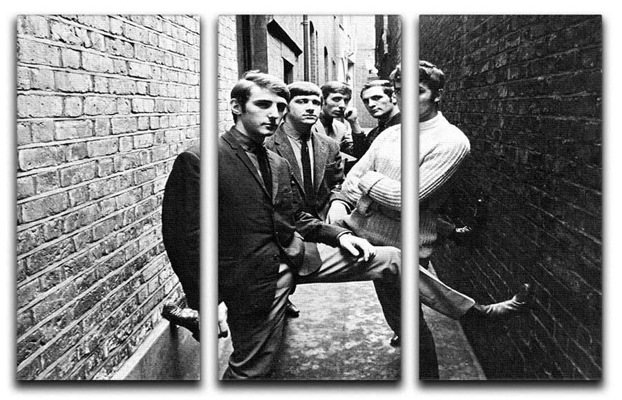 Moody Blues in an Alley 3 Split Panel Canvas Print showcasing vibrant colors and abstract design, perfect for modern decor.