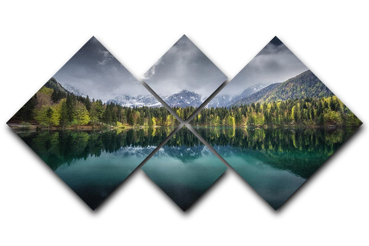 Moody Day 4 Square Multi Panel Canvas featuring four equal square sections with a harmonious design, perfect for modern decor.