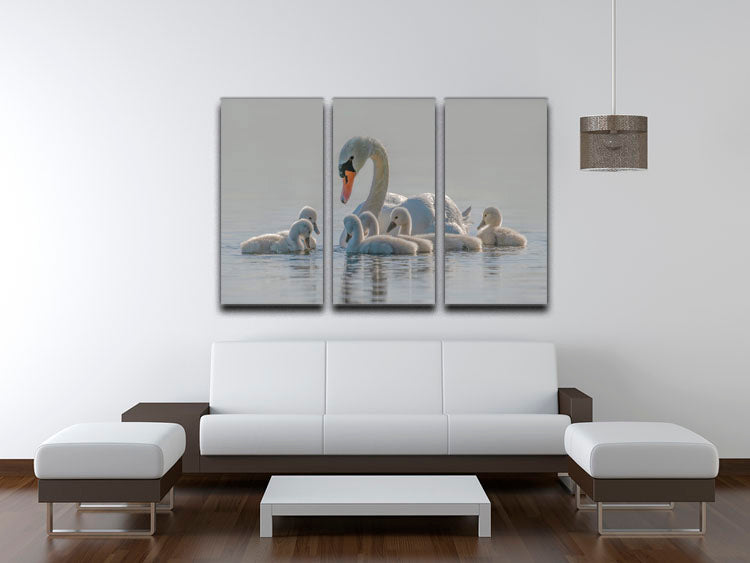 A beautiful 3-panel canvas print showcasing a heartwarming design celebrating motherhood, perfect for home decor.