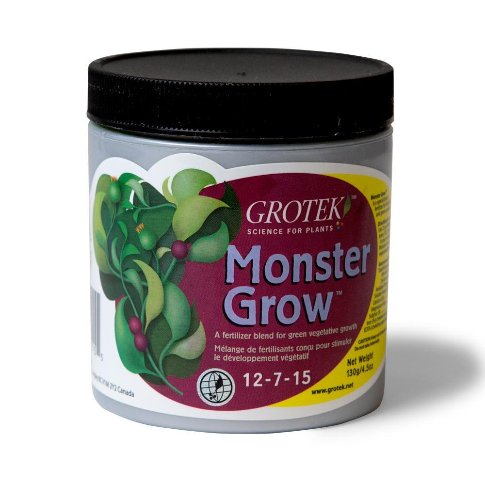 Grotek Monster Grow Pro Hydroponic Fertiliser 130g package showcasing vibrant plant growth nutrients.