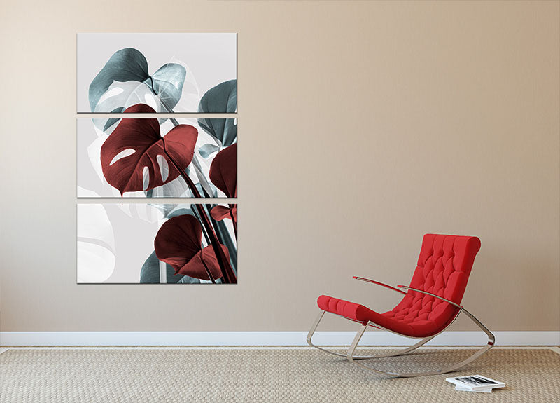 Monstera Creative 15 3 Split Panel Canvas Print showcasing vibrant colors and intricate designs, perfect for home decor.