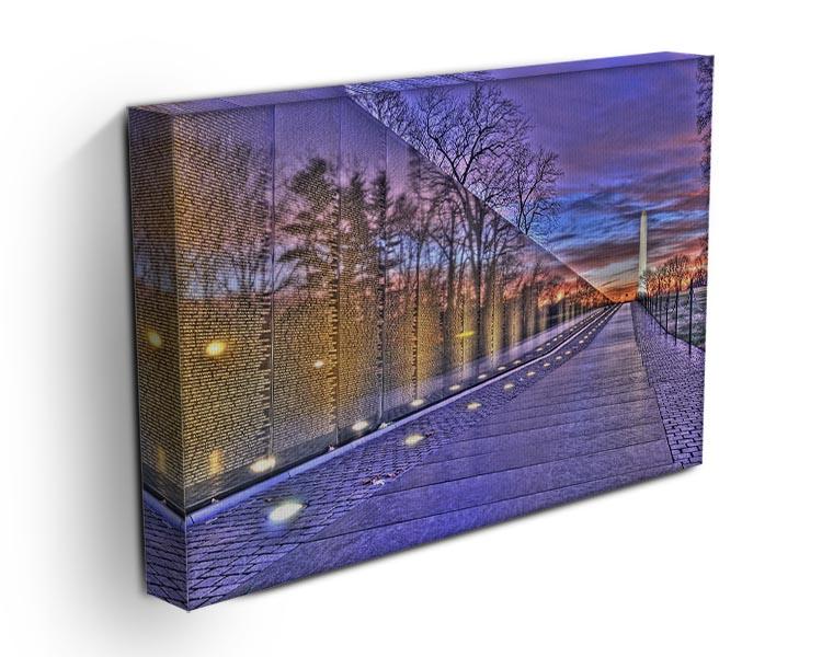 A beautiful canvas print of a monument at sunrise, showcasing vibrant colors and intricate details that enhance any decor.